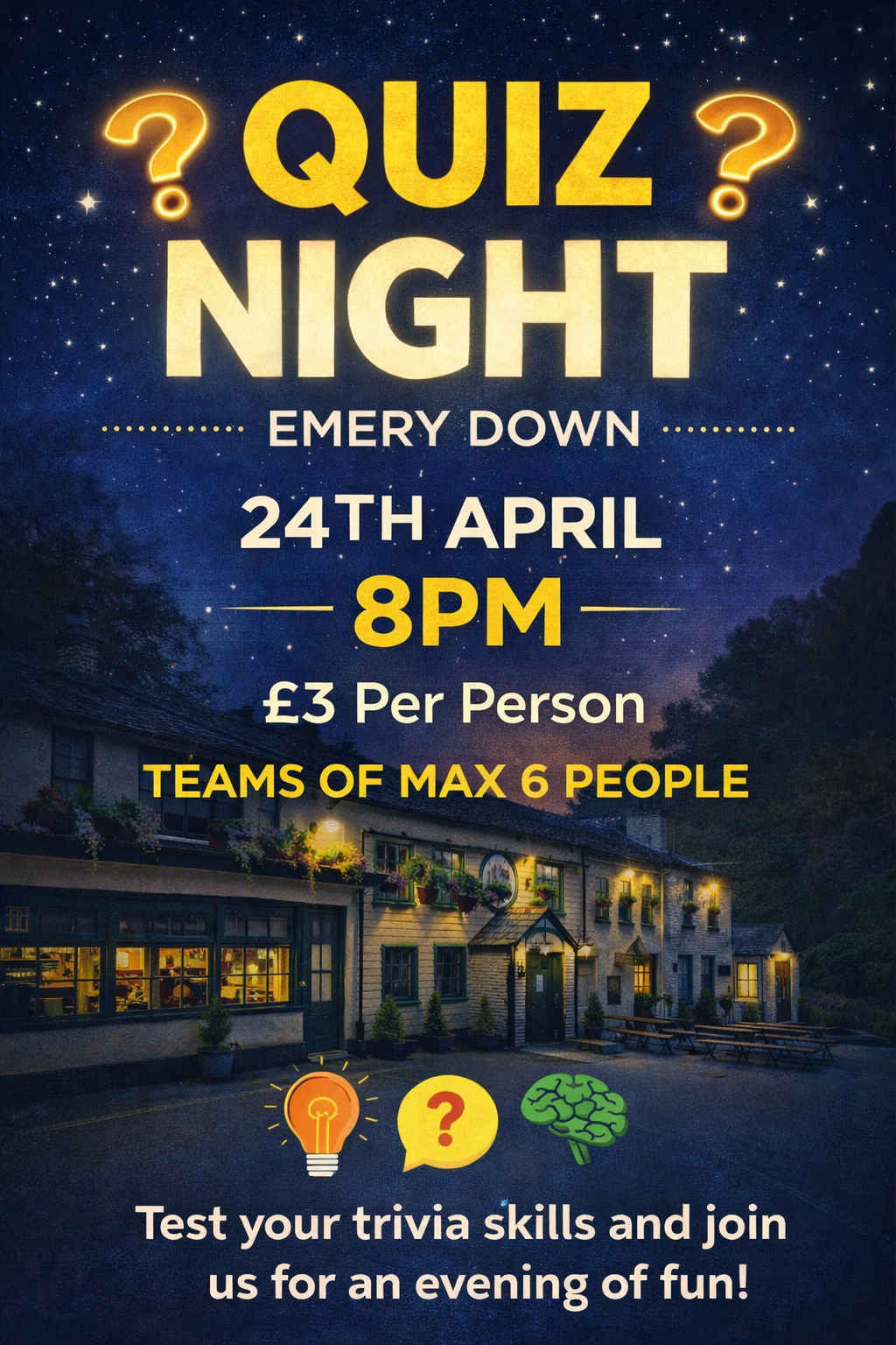 Quiz Night at The New Forest Inn, Emery Down
